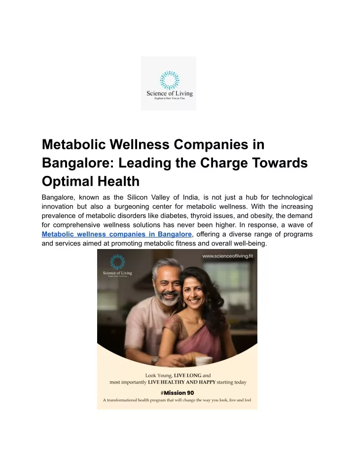 metabolic wellness companies in bangalore leading