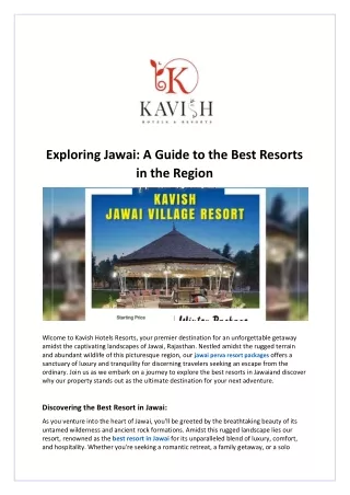 Exploring Jawai A Guide to the Best Resorts in the Region