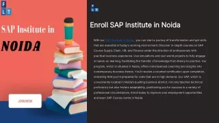 Enroll SAP Institute in Noida