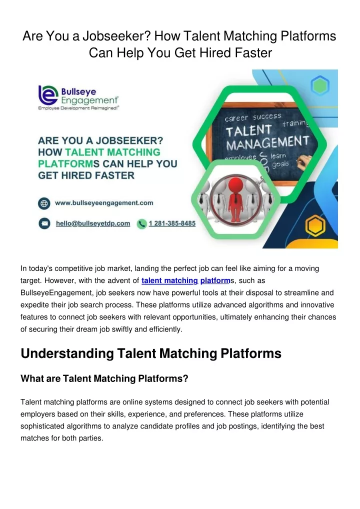 are you a jobseeker how talent matching platforms