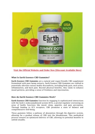 Earth Essence CBD Gummies PDF