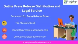 Online Press release distribution and legal service