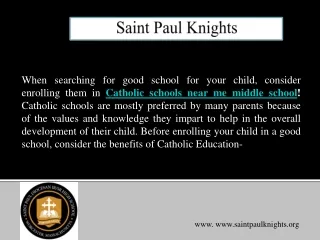 Private high schools in Worcester, MA - Saint Paul Knights
