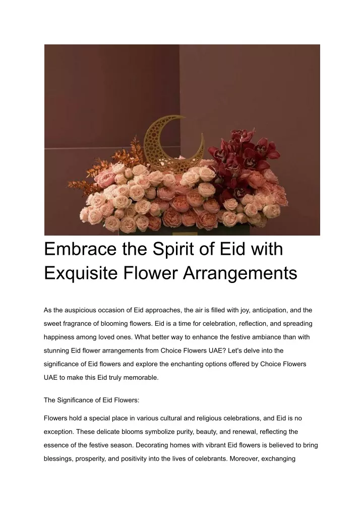 embrace the spirit of eid with exquisite flower