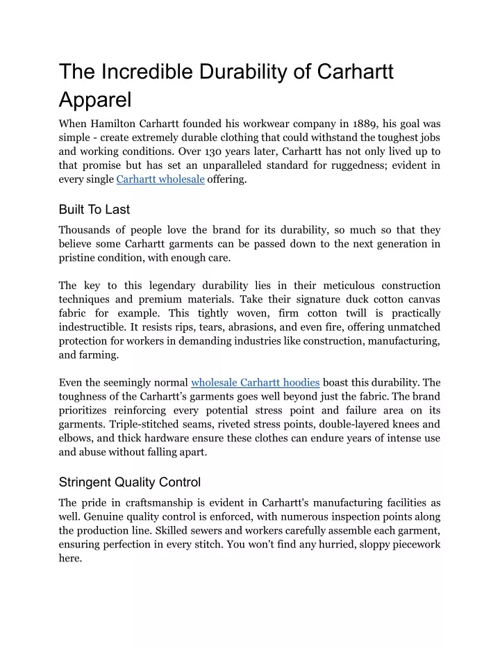 the incredible durability of carhartt apparel