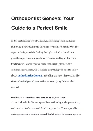 Orthodontist Geneva_ Your Guide to a Perfect Smile