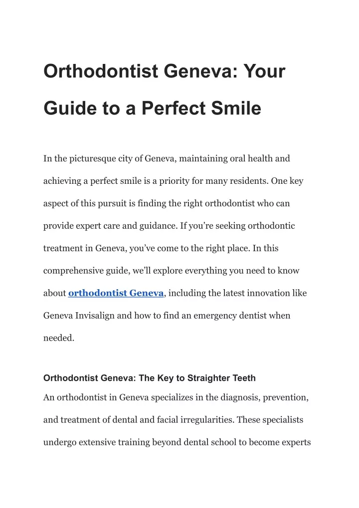 orthodontist geneva your