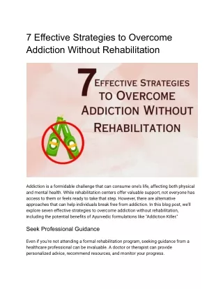 7 Effective Strategies to Overcome Addiction Without Rehabilitation