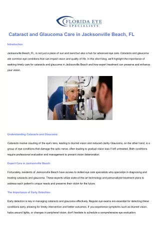 _Cataract and Glaucoma Care in Jacksonville Beach, FL