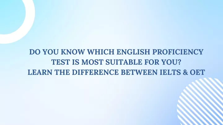 do you know which english proficiency test