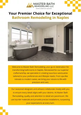 Transform Your Space with Expert Bathroom Remodeling in Naples
