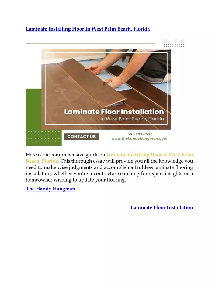 laminate installing floor in west palm beach