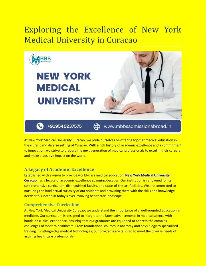 exploring the excellence of new york medical