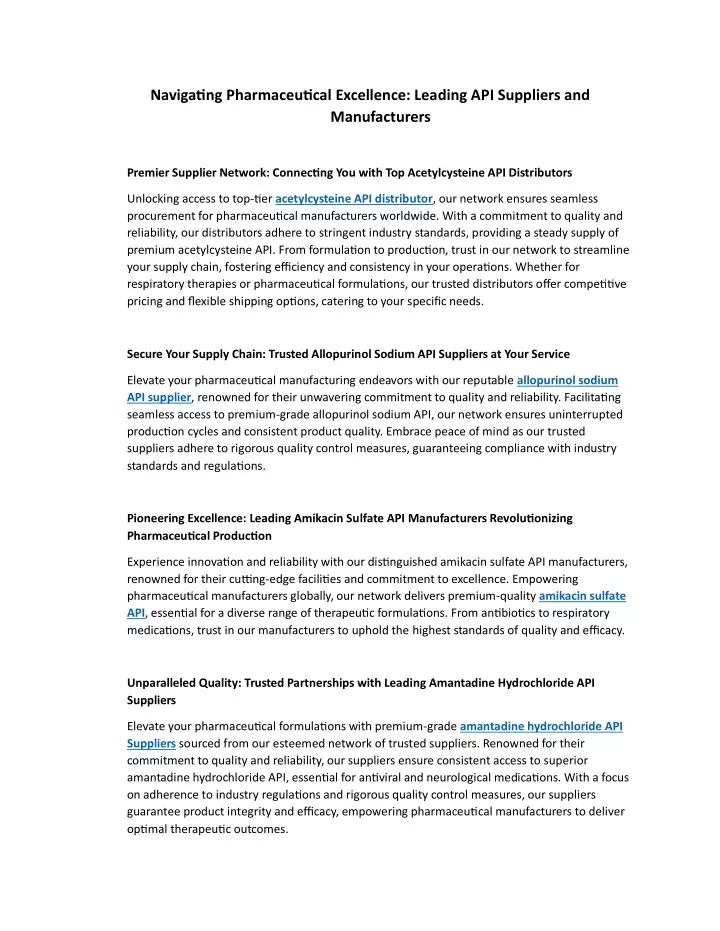 navigating pharmaceutical excellence leading