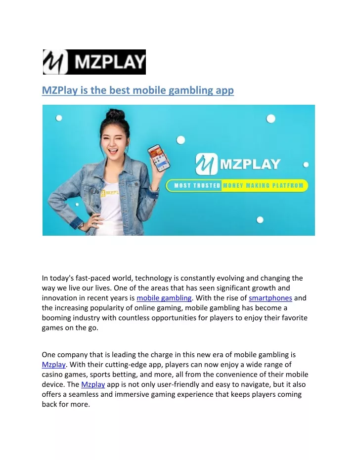 mzplay is the best mobile gambling app