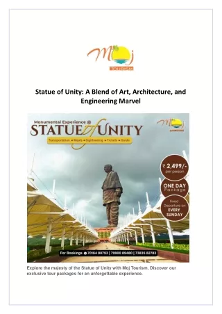 Statue of Unity A Blend of Art  Architecture  and Engineering Marvel