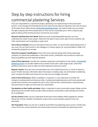 step by step instructions for hiring commercial