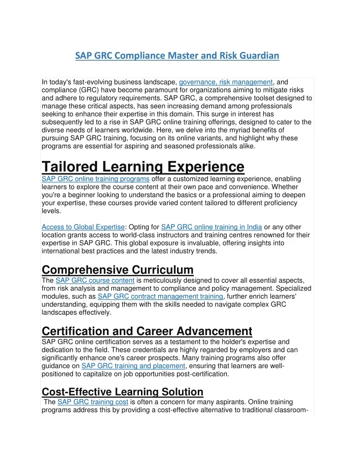 sap grc compliance master and risk guardian