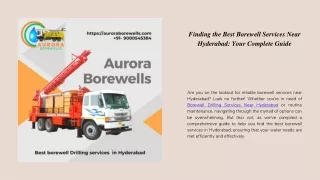 Finding the Best Borewell Services Near Hyderabad Your Complete Guide