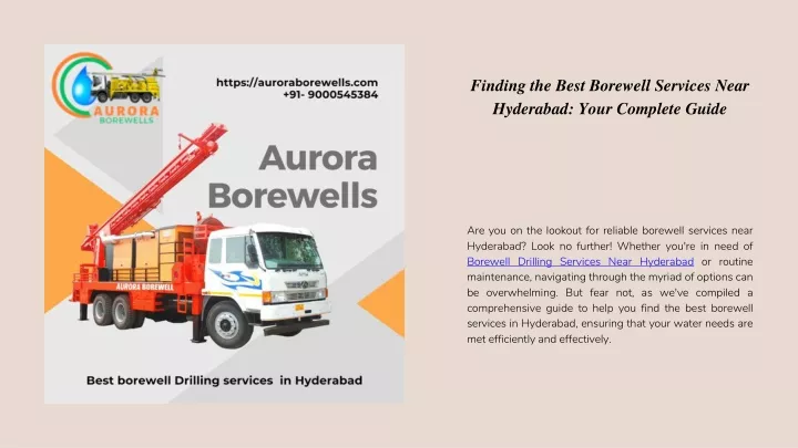 finding the best borewell services near hyderabad