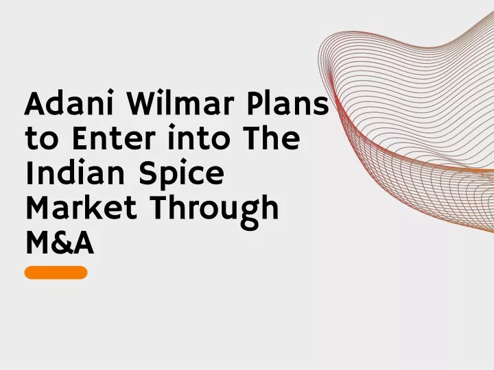 adani wilmar plans to enter into the indian spice