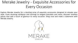 Merake Jewelry - Exquisite Accessories for Every Occasion