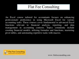 Excel cpe for cpas - Flat Fee Consulting