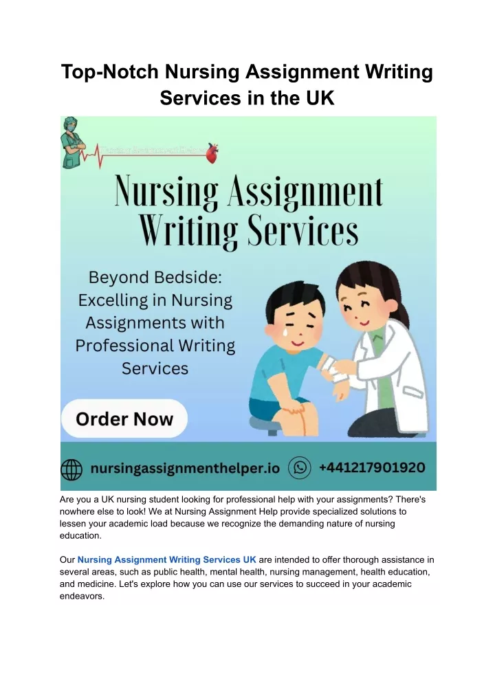 top notch nursing assignment writing services