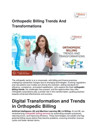 Orthopedic Billing Trends And Transformations