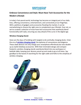Innovative Solutions Plus Wireless Charging Stand
