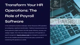 Transform Your HR Operations_ The Role of Payroll Software