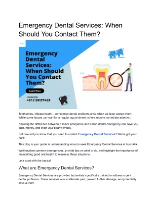 Emergency Dental Services_ When Should You Contact Them_