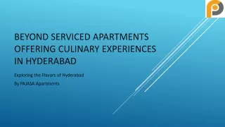Local Cuisine and Beyond Serviced Apartments Offering Culinary Experiences