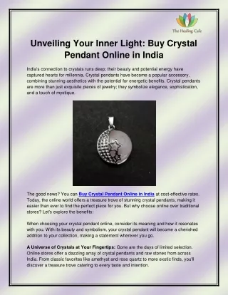 Buy Crystal Pendant Online in India