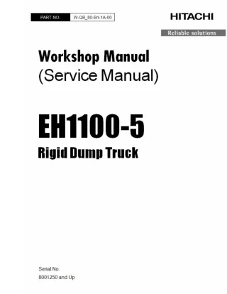 Hitachi EH1100-5 Rigid Dump Truck Service Repair Manual