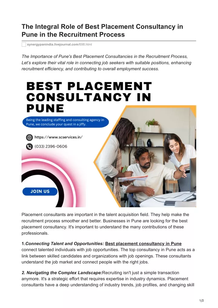 the integral role of best placement consultancy