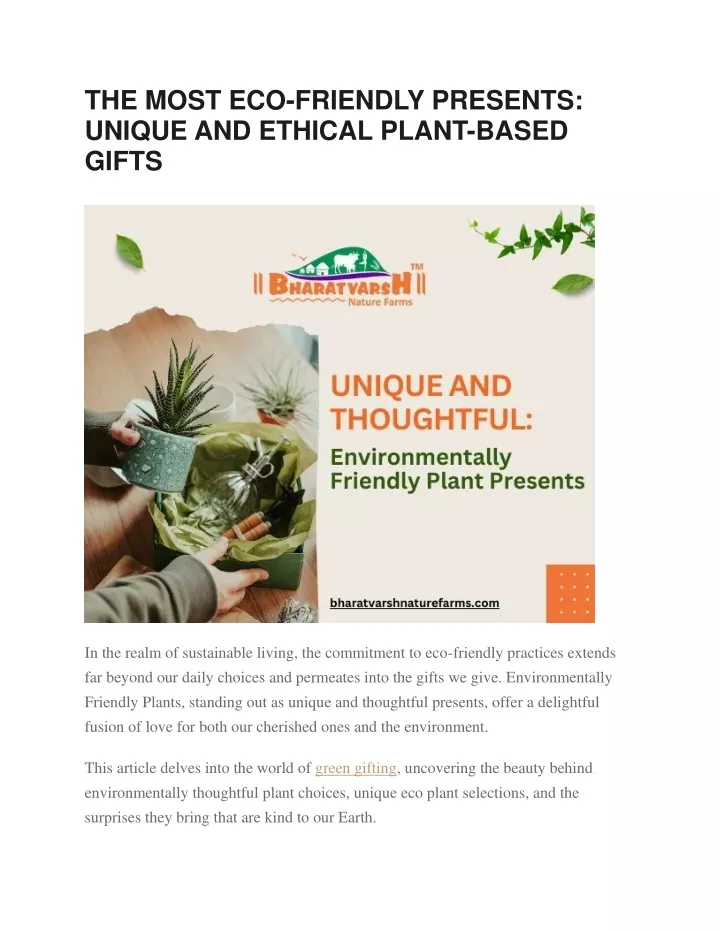 the most eco friendly presents unique and ethical