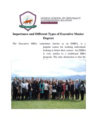 Importance and Different Types of Executive Master Degrees