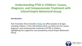 Understanding PTSD in Children