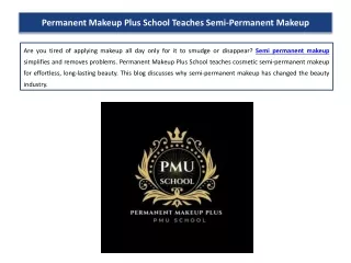 Permanent Makeup Plus School Teaches Semi-Permanent Makeup
