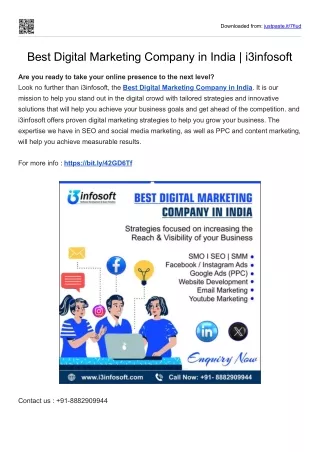 Best Digital Marketing Company in India | i3infosoft