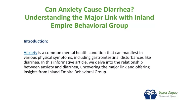 can anxiety cause diarrhea understanding the major link with inland empire behavioral group