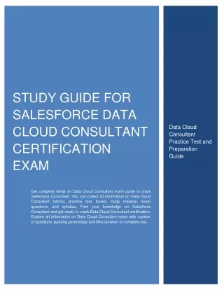 Study Guide for Salesforce Data Cloud Consultant Certification Exam