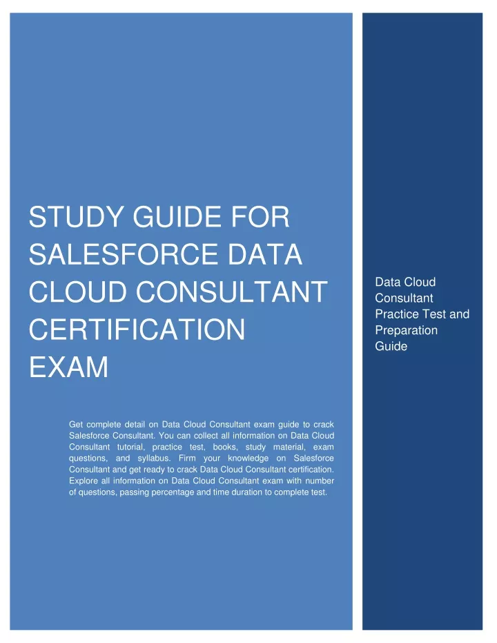 study guide for salesforce data cloud consultant
