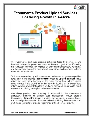 Ecommerce Product Upload Services Fostering Growth in e-store