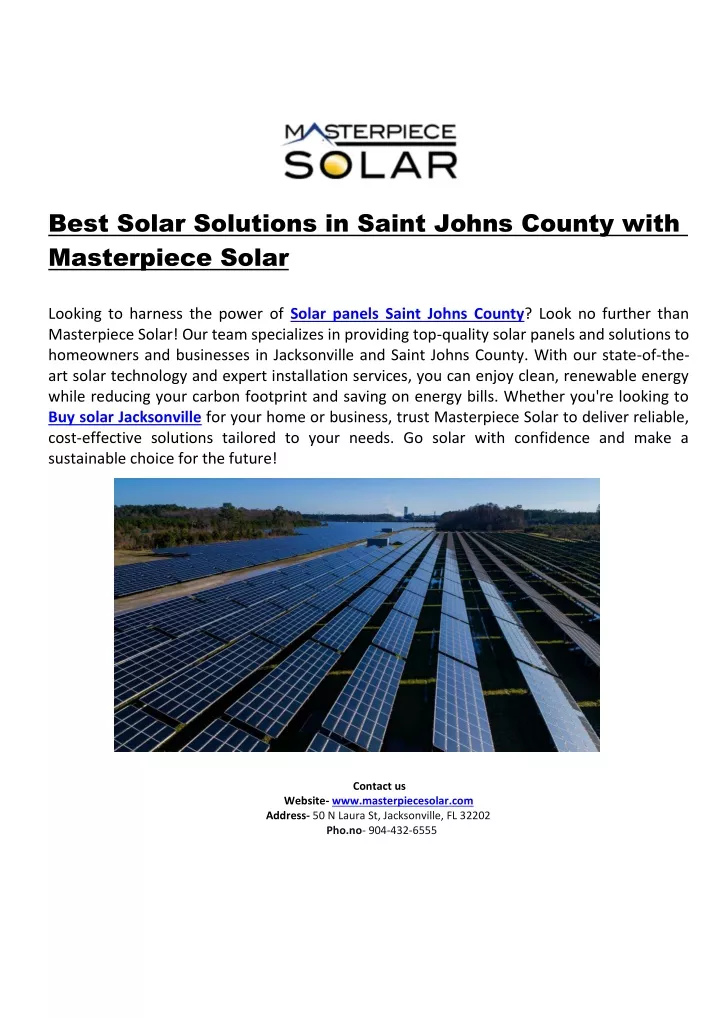 best solar solutions in saint johns county with