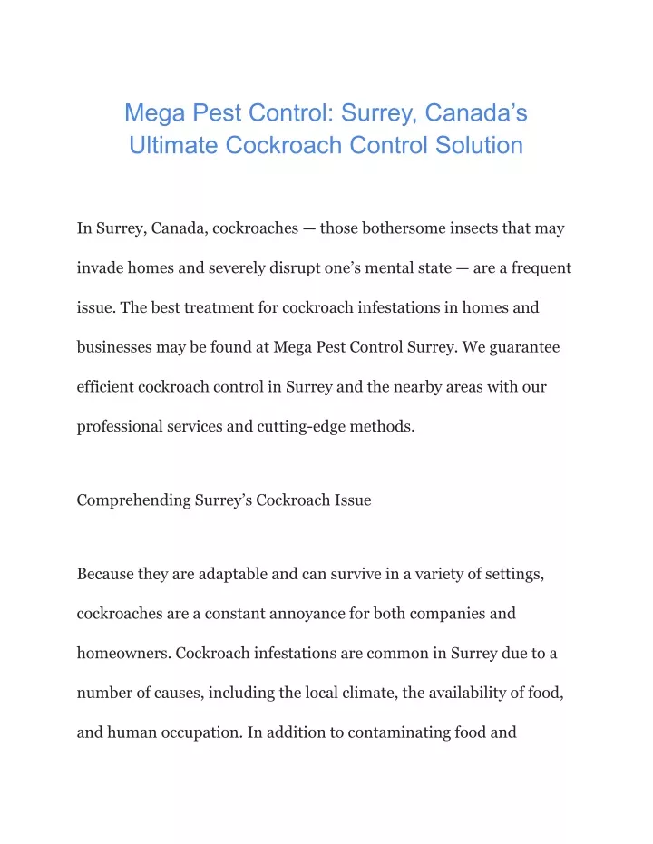 mega pest control surrey canada s ultimate