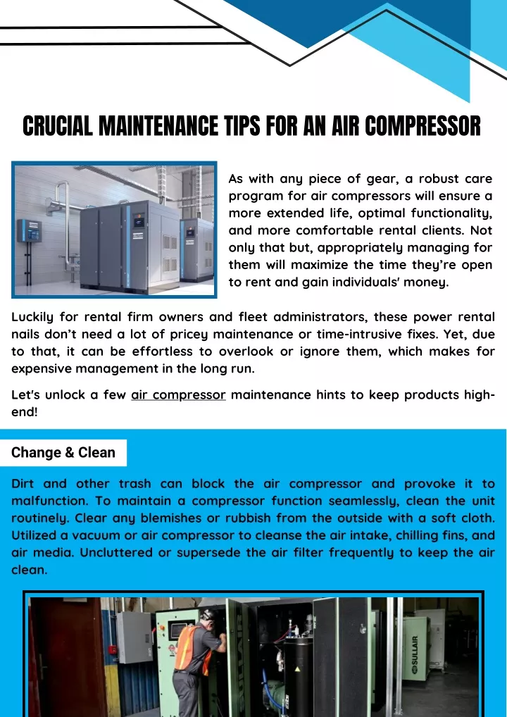crucial maintenance tips for an air compressor