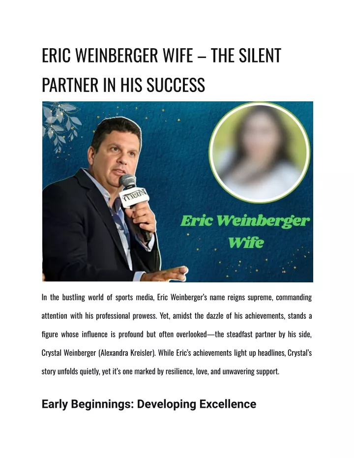eric weinberger wife the silent partner