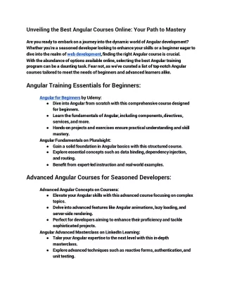 Unveiling the Best Angular Courses Online_ Your Path to Mastery